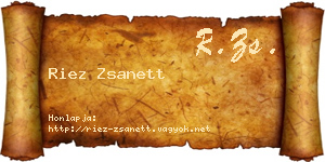 Riez Zsanett névjegykártya